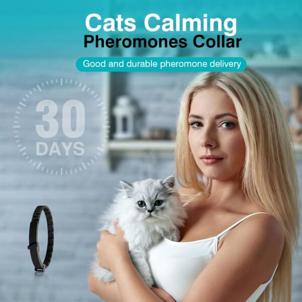 Calming Collar for Cats Cat Pheromone Calming Collar Stress and Anxiety Relief Lasts 30 Days Calm Collar Cat Adjustable Appeasing Calming Collar for Kitten Kitty Calm Collar Make Cat Relaxed 4 Pack - Image 2