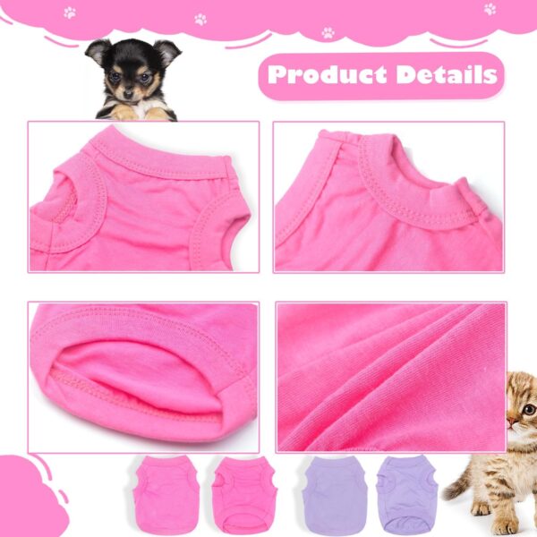 Generic 2 Pack Dog Clothes for Small Dogs Girl Summer Female Dog Shirt Teacup Yorkie Chihuahua Clothes Breathable Lightweight Soft Puppy Clothing Apparel Dog Outfit XXS,Pink,Purple, Rose,Purple - Image 5