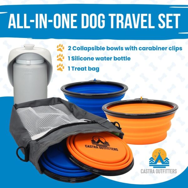 Dog Travel Bag for Dog Accessories - Dog Bag for Traveling Essentials & Large Dog Stuff Travel Set - Pet Travel Bag with Travel Dog Bowls and Water Bottle - Dog Walking Accessories - Image 3