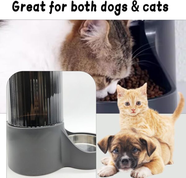 Hamiledyi Automatic Dogs Feeder and Water Dispenser Cats Gravity Food Feeder and Waterer Set with Food Bowl for Pets Puppy Kitten Rabbit(3.8L) - Image 3