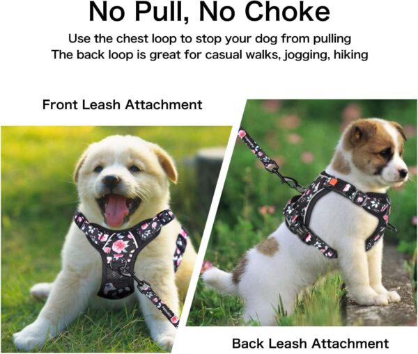 Petmolico No Pull Dog Harness and Leash Set, No Choke 4 Leash Attchments Easy Control Handle Soft Padded Reflective Vest Dog Harness for Large Dog Breed, Rose Large - Image 4