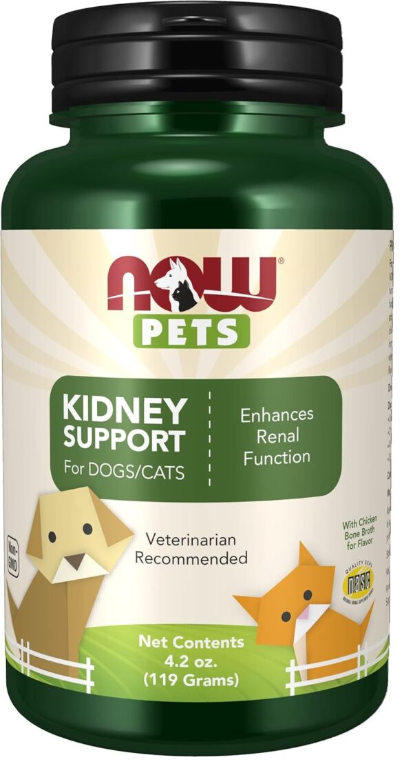 NOW Pet Health, Kidney Support Supplement, Formulated for Cats & Dogs, NASC Certified, Powder, 4.2-Ounce