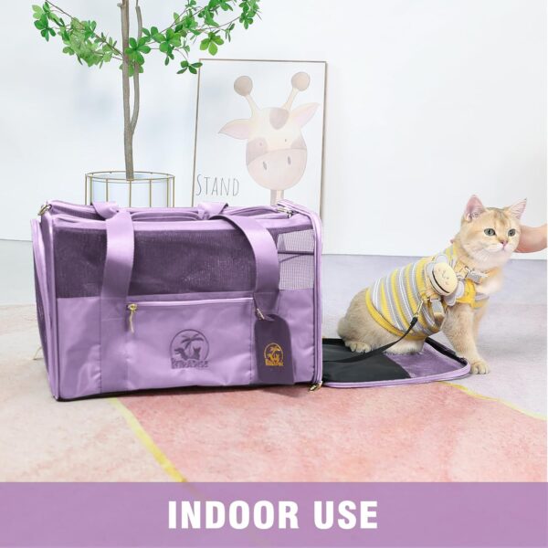 Luxury Pet Carrier for Dogs, Cats, Puppies - Airline TSA Approved, Durable Anti-Scratch Fabric, Soft-Sided, Consistent Airflow, Foldable Design, Cushion Pad, Travel (Lilac, Medium) - Image 7