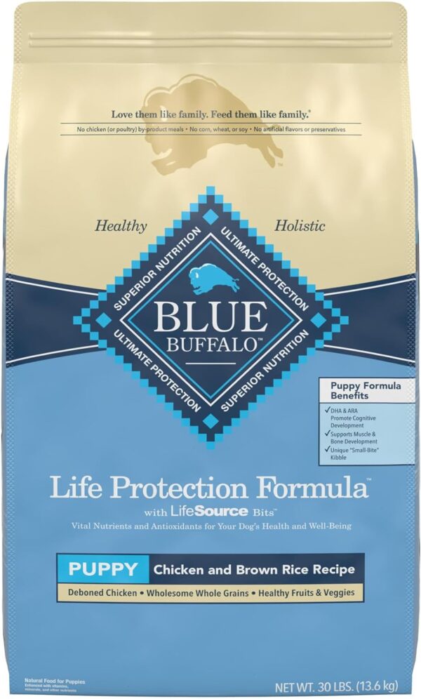 Blue Buffalo Life Protection Formula Natural Puppy Dry Dog Food, Chicken and Brown Rice 30-lb