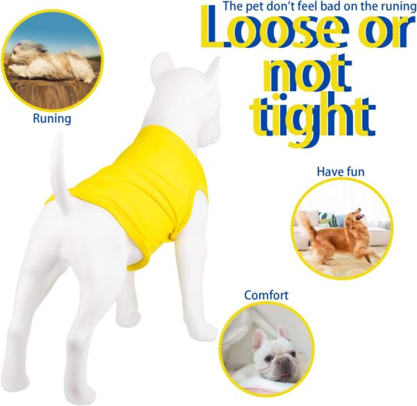 4 Pieces Dog Shirts Pullover Soft Blank Puppy T-Shirt Small Dogs Colorful Solid Pet Summer Clothes Grey Green Orange Navy Blue Plain Shirts Sleeveless Outfit for Puppy Pet no Shrink L - Image 5