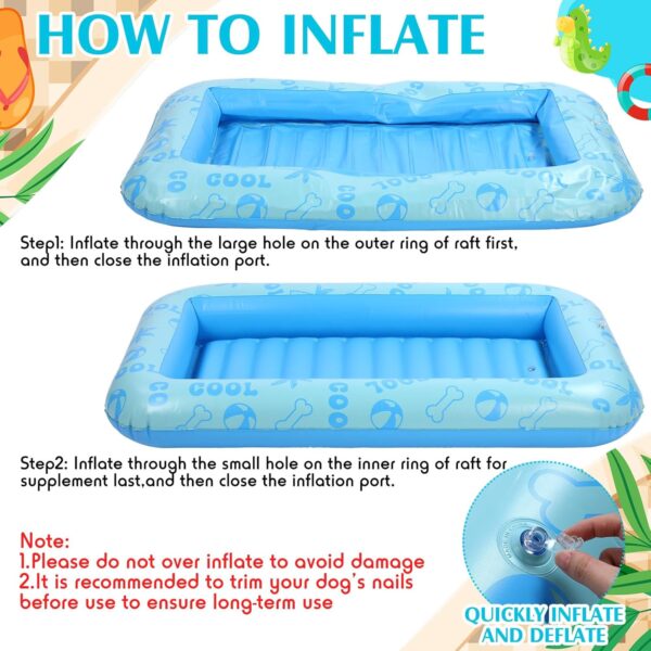 Dog Float for Pool Inflatable Dog Pool Float for Summer Foldable Pet Pool Rafts Puppy Pool Raft Inflatable Dry Dog Float for Small Medium and Large Dogs, Hold up to 110 Pounds - Image 6