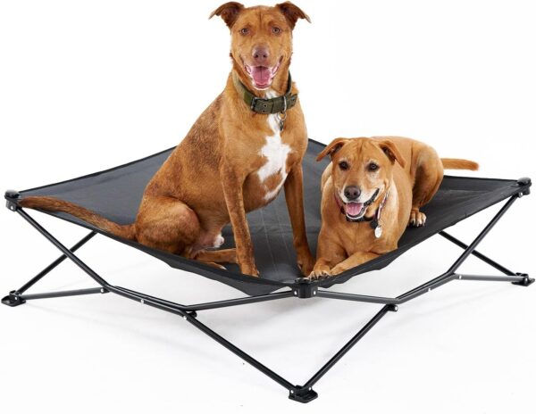 Coolaroo On The Go Cooling Elevated Dog Bed, Portable for Travel & Camping, Collapsible for Storage, King, Steel Grey - Image 2