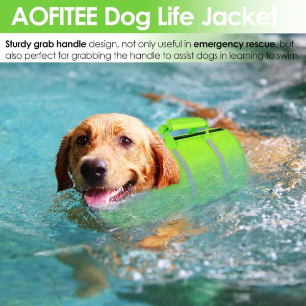 AOFITEE Small Dog Life Jacket, Dog Life Vest for Swimming, XS Dog Swimming Vest, Reflective Dog Floating Vest Swimsuit with Rescue Handle and Zipper, Dog Swimming Vest for Small Medium Large Dogs XS - Image 5