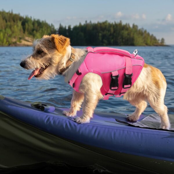 ASENKU Dog Life Jacket with Rescue Handle, Dog Life Vest for Swimming Boating with High Flotation, Ripstop Lightweight Pet Life Preserver with Reflective Stripes for Small Medium Large Dogs - Image 8