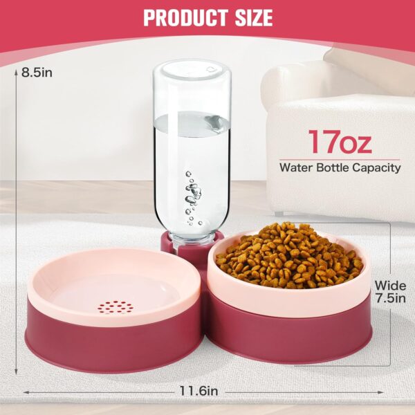 Cat Food Bowl, Cat Bowls Whisker Friendly with Water Dispenser for Cats and Small Dogs - Image 4