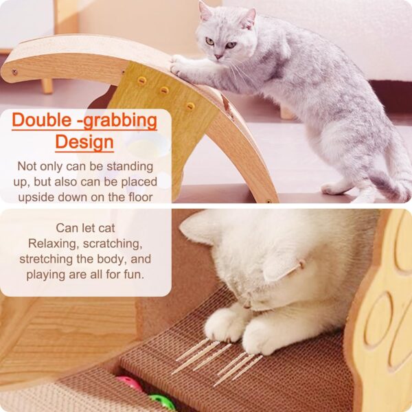 Cat Scratcher,3 in 1Tumbler Cat Scratching Board, Cat Scratching Cardboard with Ball Toy for Indoor Cats,Protecting Furniture Cat Scratch Pad,Cardboard Cat Scratcher Reversible，Large - Image 4