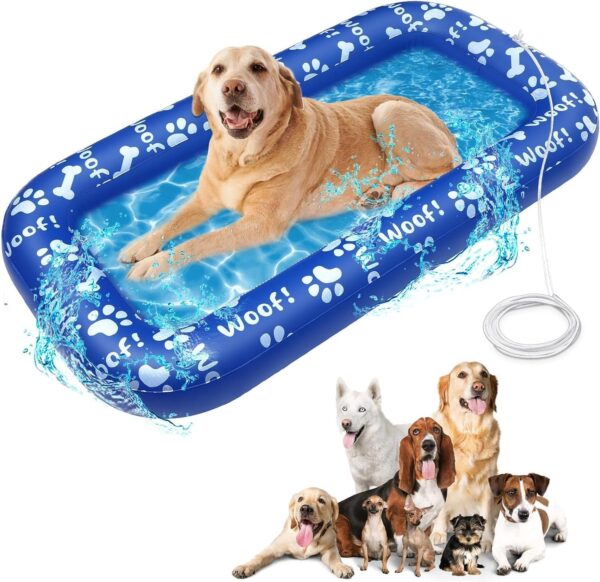 56" x 31" Dog Floats for Pool, River and Ocean, Dog Pool Float with 78” Tow Rope, Dog Pool Floats for Pets, Kids and Adults up to 176 lbs