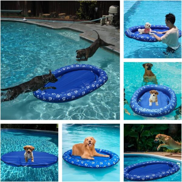 New Dog Floats for Pool Dog Pool Float with Dog Raft Cooling Dog Mat for Large Medium Dogs Puncture Proof Indoor Outdoor Use - Image 2