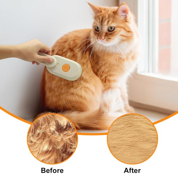 Steam Cat Brush, 3 in1 Steamy Pet Hair Brush for Dogs & Cats, Massage Grooming Brush With Water Spray for Removing Static Flying Hair Cat Supplies, Dog Comb for Shedding - Image 5