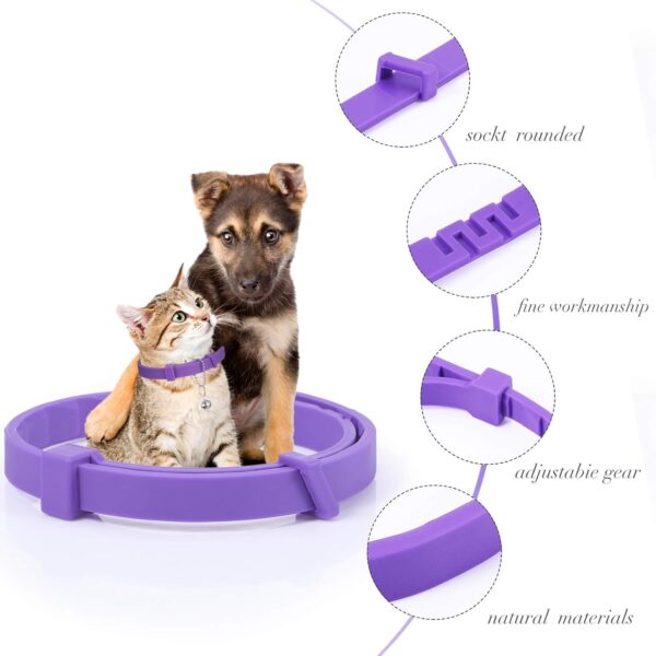 4 Pieces Cat Calming Collars Adjustable Cat Pheromones Calming Collars with 4 Bells Reducing Anxiety for Pets Suitable for Small Medium and Large Cats (15 Inches) - Image 5