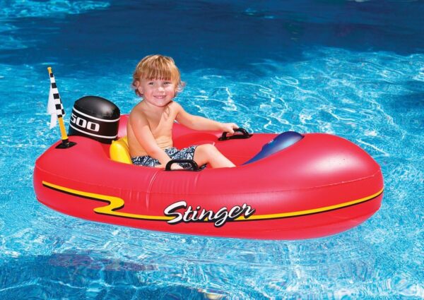 Swimline Speedboat Inflatable Kids Float, Red, 45"/25"/10" - Image 3