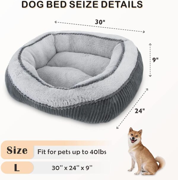 SIWA MARY Dog Beds for Small Medium Large Dogs & Cats. Washable Pet Bed, Orthopedic Dog Sofa Bed, Luxury Wide Side Fancy Design, Soft Calming Sleeping Warming Puppy Bed, Anti-Slip Bottom - Image 6