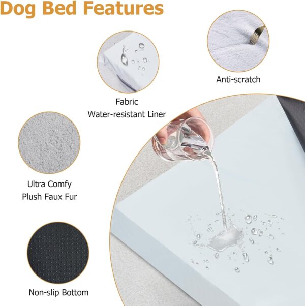 Memory Foam Dog Bed L Shaped Orthopedic Dog Bed for Extra Large Dogs Waterproof Pet Couch Bed with Washable Cover Nonskid Bottom Bed Gift for Dogs Up to 95lbs(XL,39"x28"x9") - Image 8