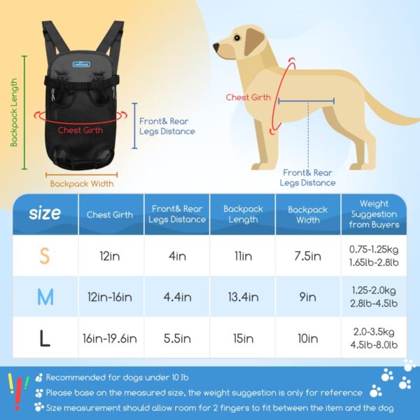 Nobleza Pet Carrier Backpack, Adjustable Dog Front Carrier Legs Out Easy-Fit Dog Carrier Backpack for Small Dogs Cats and Rabbits (L, Black) - Image 2