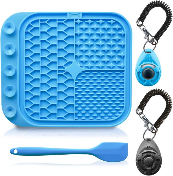 Dog Training Clicker Kit, Pet Training Clickers and Food-Grade Licking Mats, Cultivate Good Habits and Clean Your Pet's Mouth