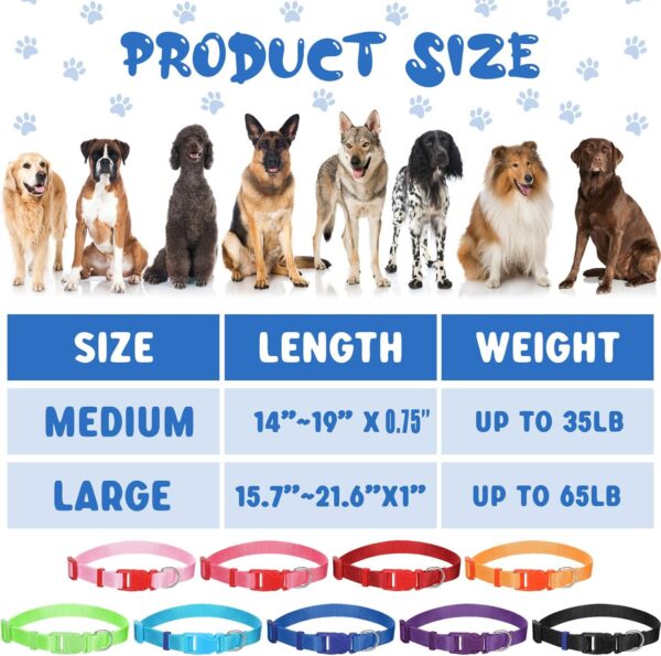 Sanwuta 18 Pcs Adjustable Dog Collar 9 Colors Nylon Pet Collar Soft Neoprene Padded Collar with Buckle Heavy Duty Medium Dog Collars for Medium Dogs(Bright Color, Medium) - Image 7