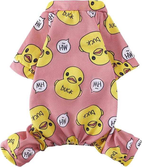 Dog Pajamas for Small Dogs Girl Boy Yellow Duck Soft Material Stretchable Dog Clothes Pjs Puppy Onesie Outfits for Sized Doggie Spring Summer Shirts Sleeper Pet Costume Cat Jammies