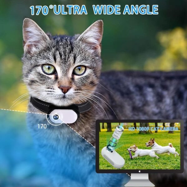 Upgrade Cat Camera Collar with 128GB SD Card, HD 1080P Pet Collar Camera Cat Video Camera Mini Collar Camera for Dogs Cats Present Indoor/Outdoor - Image 3