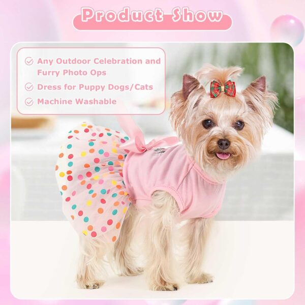 Dog Dresses for Small Dogs Girl, Spring Summer Dog Clothes Puppy Princess Tutu Cute Dog Tulle Dresses Pet Clothes Cat Apparel Doggie Outfits - Image 2