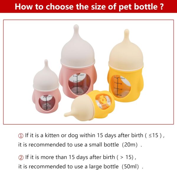 Puppy Bottles for Nursing，Kitten Bottles for Nursing，Pet Feeding Bottle，(Yellow- 20ml) - Image 5