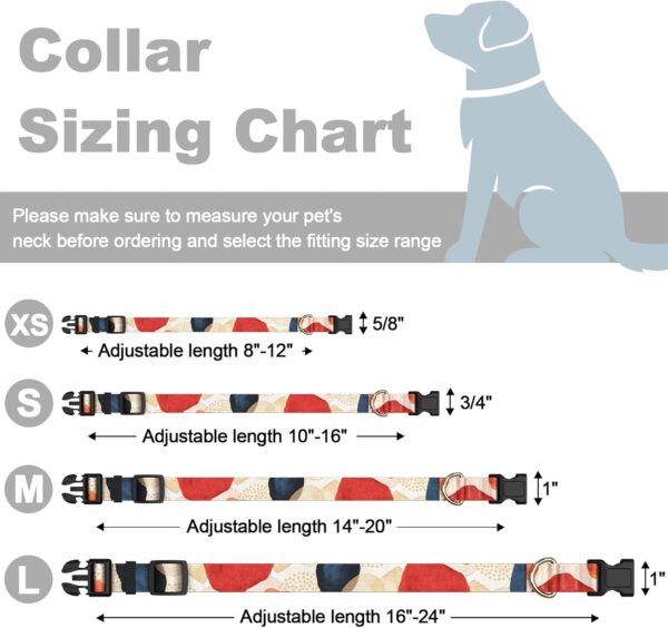 Dog Collar, Personalized Adjustable Dog Collar for Small Dogs, Cute Puppy Collar for Boy and Girl Dogs, Soft Pet Collars with Quick Release Buckle for Walking Running, Abstract Art Dog Collars - Image 7