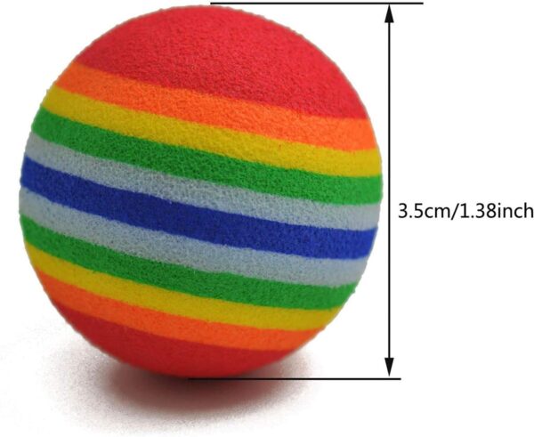 12PCS Foam Balls for Cats, Colorful Rainbow Ball Cat Toy Sponge Ball Cat Toy Ball Soft Pet Ball Toy for Cat Puppy Kitty - Image 2