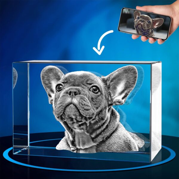 ArtPix 3D Crystal Photo, Personalized Dog Memorial Gifts with Your Own Photo for Dog Lovers, Pet Owners, 3D Laser Etched Picture, Engraved Crystal in Memory of Dog, Customized Gifts