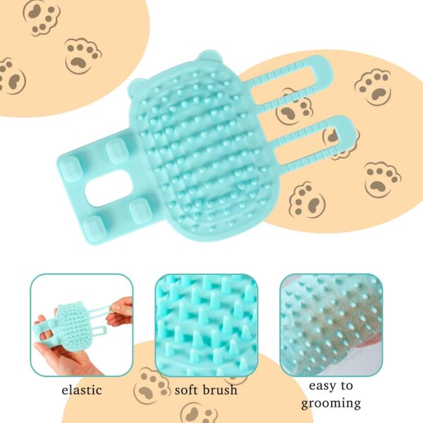 2 Pack Cat Self Groomer Cat Brush Hair Wall Scratcher Pet Rubbing Corner Grooming Combs Self Massage Cleaning Tool Indoor for Long & Short Fur Cats Glove Bathing Brush Dogs Blue - Image 3