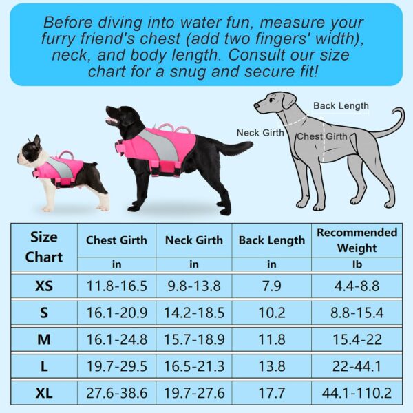 Fragralley Dog Life Jacket, Easy to Put on & Security Dog Life Vest for Swimming and Boating, Reflective Adjustable Dog Life Preservers for Small Medium Large Dogs - L (Double Handle) - Image 3