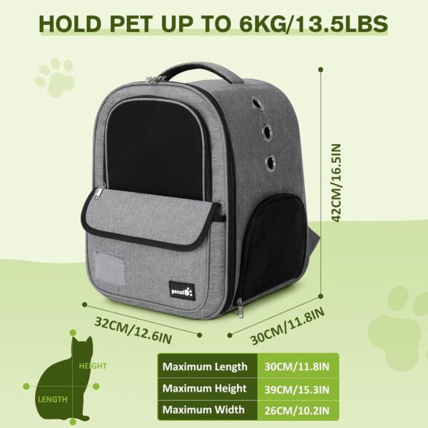 Pecute Cat Backpack with interactive window, Cat Backpack Carrier with Breathable Scratch-Resistant Mesh, 2 Side Openings, Backpack for Cats, Puppies or Rabbits,Great for Travel Hiking Camping - Image 2