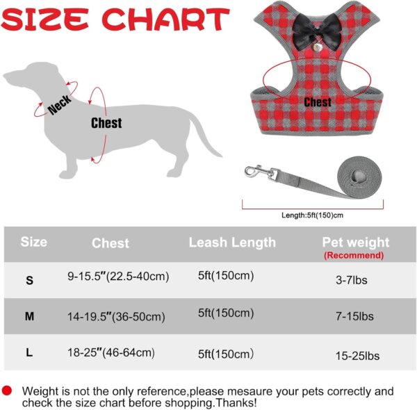 Rypet 2PCS Small Dog Harness and Leash Set - No Pull Pet Harness with Soft Mesh Nylon Vest for Small Dogs and Cats M - Image 3