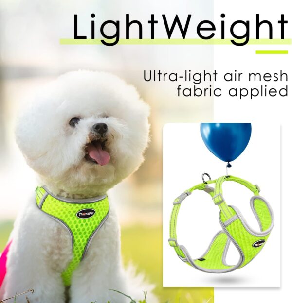 ThinkPet Harness and Leash Set Reflective Breathable Soft Air Mesh No Pull Puppy Choke Free Over Head Vest Ventilation Harness with leash for Puppy Small Medium Dogs and Cats - Image 3