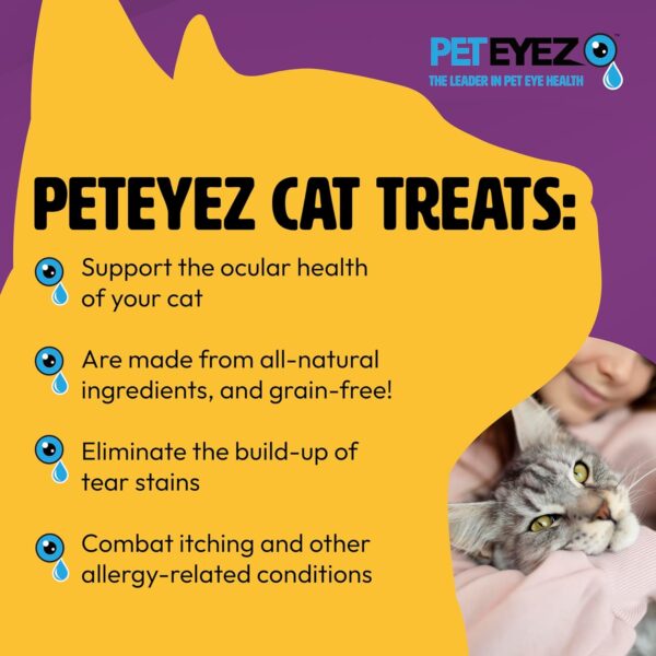 Pet Eyez Vitamin Treats for Cats - Tear Stain Remover - Eye Health Support - Reduces Itching & Allergies - Chicken Flavor - 1oz - Image 3