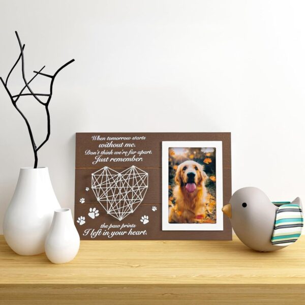 Pet Memorial Gifts, Pet Loss Memorial Frame Leave Paw Prints on our Hearts, Paw Prints Sympathy Frame Gift for Loss of Dog and Cat (#02 Paw Prints Photo Frame) - Image 3