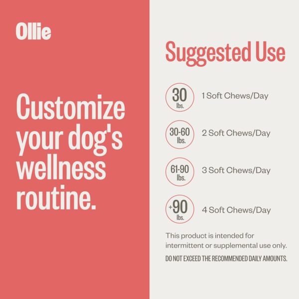 Ollie Chill Pills Calming Supplements for Dogs - Anxiety Relief for Dogs - Calming Bites for Dogs - Dog Melatonin - Dog Stress and Anxiety Relief - Calming Chews for Dogs - 60 Count Appx. - Image 5