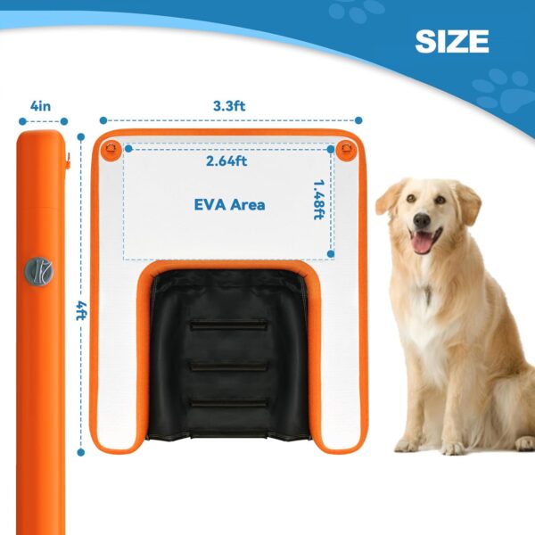 Inflatable Dog Pool Ramp Portable Floating Ladder for Dogs, Puppy Docks, and Water Plank for Inground Pools and Lakes (4.6ft x 3.3ft x 4in, Orange) - Image 5