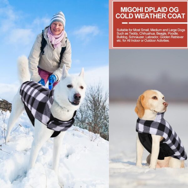 MIGOHI Dog Jackets for Winter, Reversible Dog Coat Windproof Waterproof Dog Winter Jackets for Cold Weather, British Style Plaid Dog Coats Warm Dog Vest for Small Medium Large Dogs, Black M - Image 6