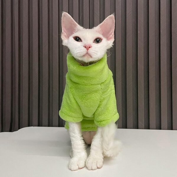 Sphynx Hairless Cats Clothes, Breathable Warm Cats Shirt Hairless Cats Solid Color T-Shirt for Spring Summer Autumn, Cute Cat Wear Clothes Vest Shirts Pet Pajamas for Sphynx, Cornish Rex - Image 6