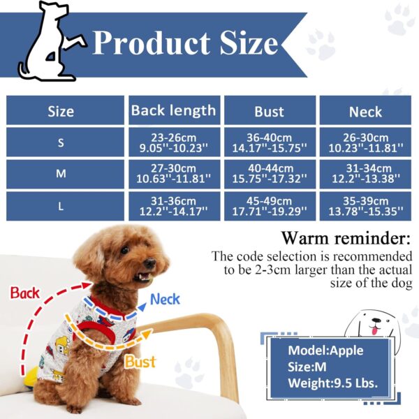 6 Pieces Dog Shirts Cute Printed Dog Clothes Soft Cotton Pet T Shirt Breathable Puppy Sweatshirt Apparel Outfit for Pet Dog (S) - Image 2