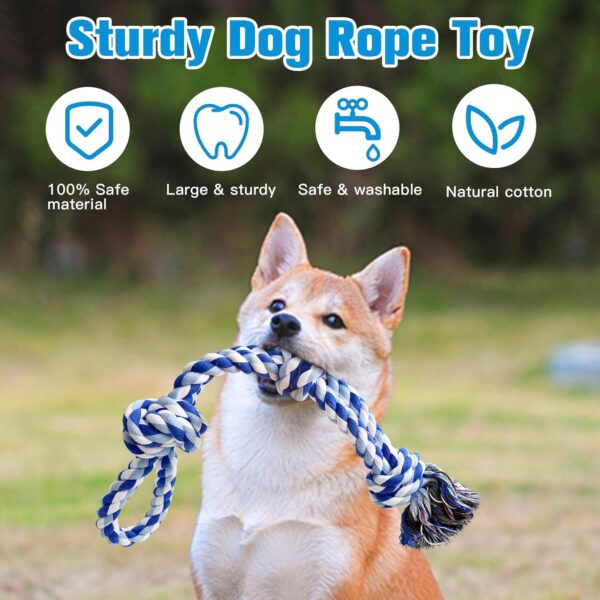 UPSKY Dog Rope Toys 2 Nearly Indestructible Dog Toys, Dog Toy for Medium to Large Breed, Dental Cleaning Chew Toys, Dog Tug Toy for Boredom, Dog Teething Toys, Dog Rope Toy for Aggressive Chewers - Image 3