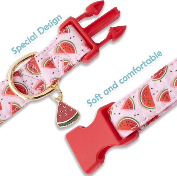 Faygarsle Cute Dog Collar for Girls Boy Dogs Soft Fancy Pet Collar with Watermelon Design Ideal Pink Summer Dog Collar for Small Medium Large Dogs M - Image 5