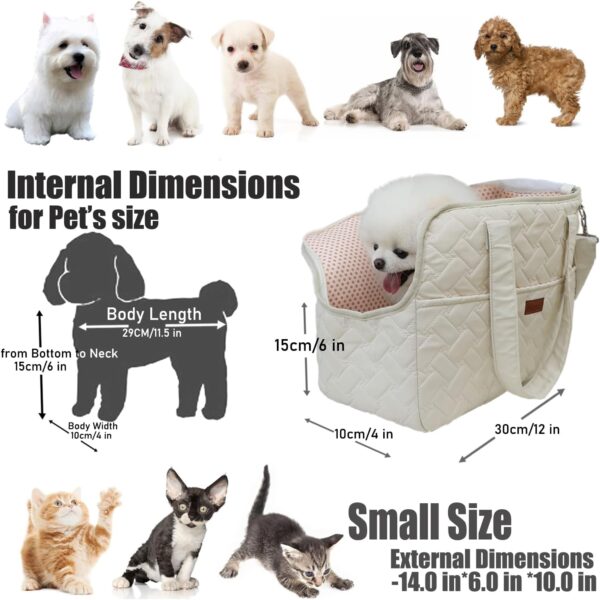 Cat Carrier Small Dog Handbag,Adult Cat/Puppy Carrier Bag Large Cat with Multiple Pockets,Breathable Mesh Soft Cushion,Traveling Pets Tote Purse Picnic Outdoor (Pink, Medium) - Image 5