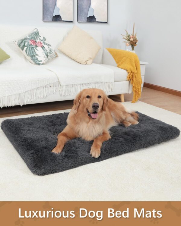 Dog Crate Pad Ultra Soft Dog Bed Mat Washable Pet Kennel Bed with Non-Slip Bottom Fluffy Plush Sleeping Mat for Large Medium Small Dogs, 35 x 22 Inch - Image 6