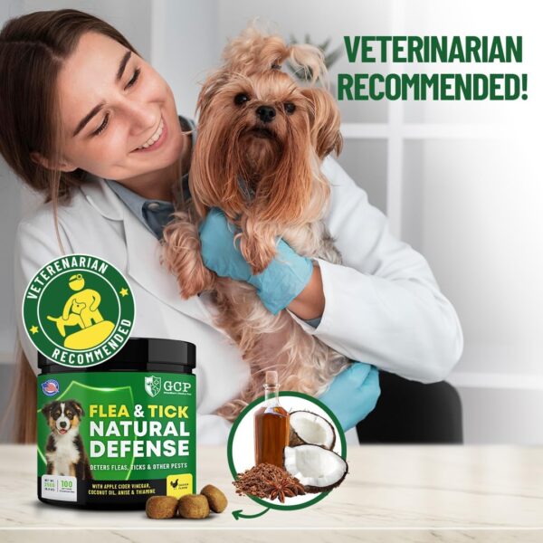 Flea and Tick for Dogs Chewable Pills - No Harsh Chemicals - 100 Chicken Flavored Treats - Guardian's Choice Pets Brand - Tasty Chews Dogs Love - Flea Pills for Dogs - Image 6