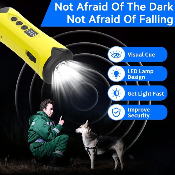 Dog Bark Deterrent Devices with Flash Light,3X Ultrasonic Emitters 50ft Range,Professional Dog Training Tool Best Behavior Aid,Rechargeable - Image 4